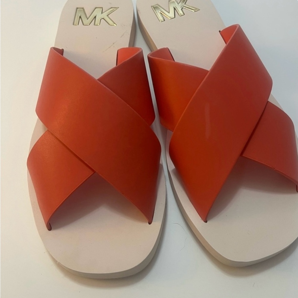 Michael Kors Vibrant Orange Crisscross Sandals